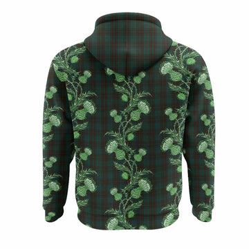 Dublin County Ireland Tartan Hoodie Seamless Scottish Thistle Flowers