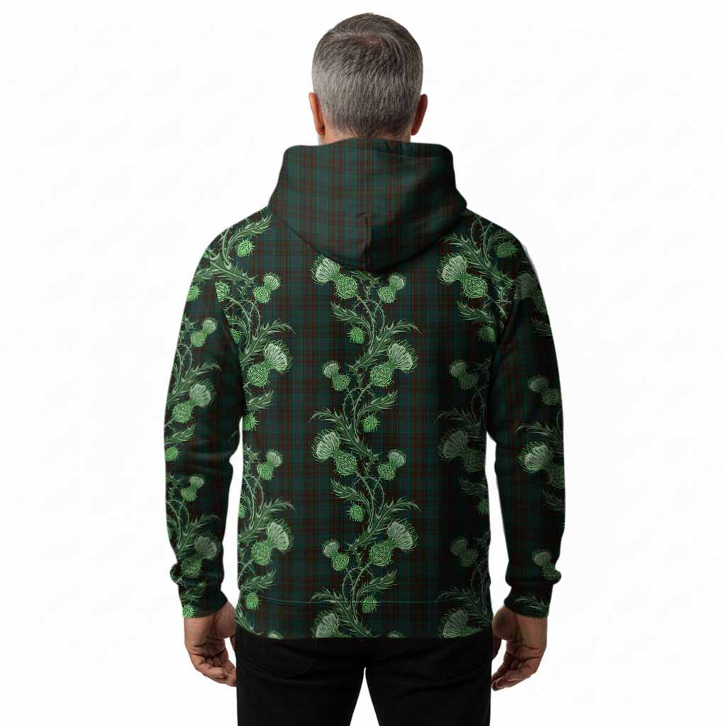 Dublin County Ireland Tartan Hoodie Seamless Scottish Thistle Flowers