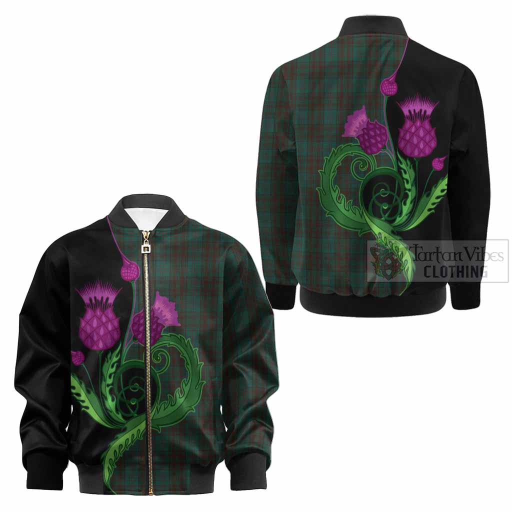 Dublin County Ireland Tartan Kid Bomber Jacket Traditional Scottish Thistle