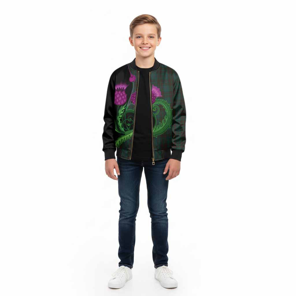 Dublin County Ireland Tartan Kid Bomber Jacket Traditional Scottish Thistle