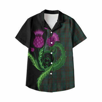Dublin County Ireland Tartan Kid Hawaiian Shirt Traditional Scottish Thistle