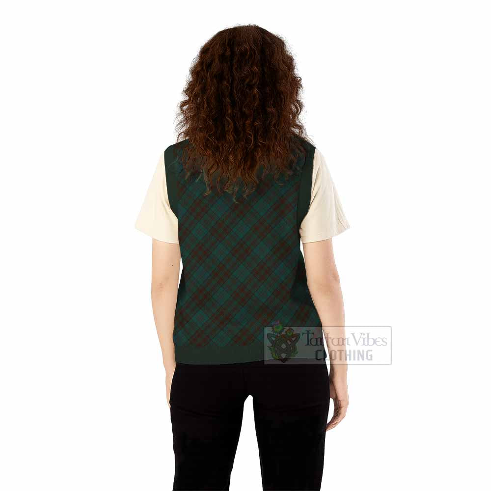 Dublin County Ireland Tartan  Knitted V-Neck Vest Cross Style