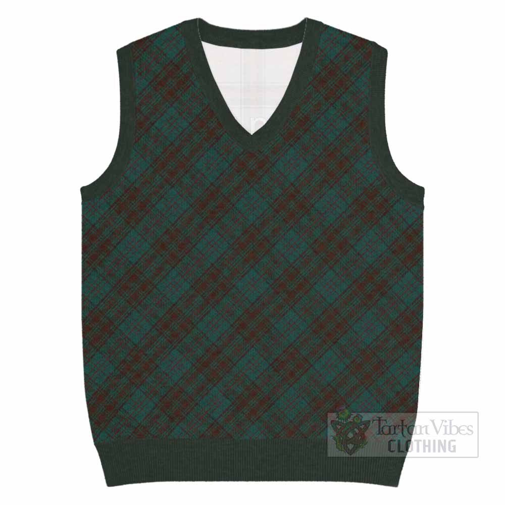 Dublin County Ireland Tartan  Knitted V-Neck Vest Cross Style