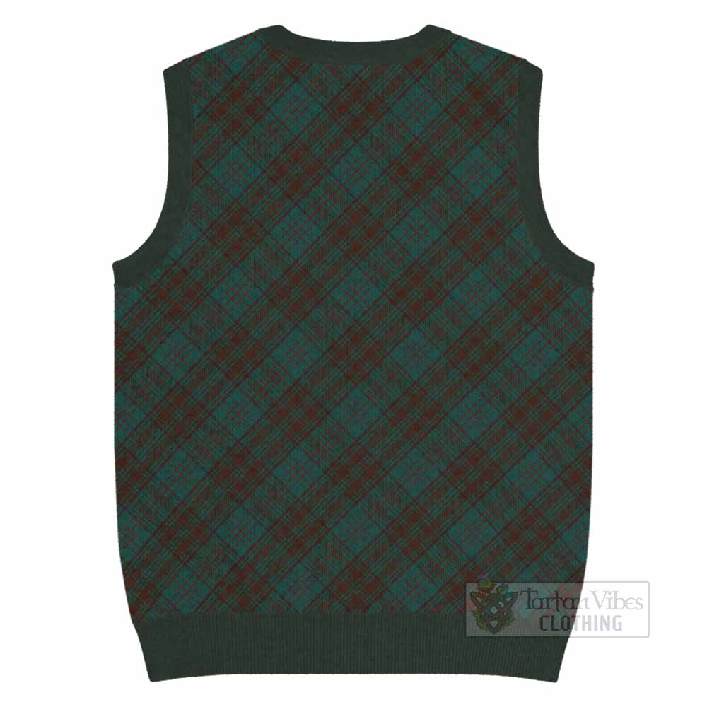 Dublin County Ireland Tartan  Knitted V-Neck Vest Cross Style