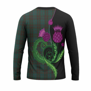 Dublin County Ireland Tartan Long Sleeve T-Shirt Traditional Scottish Thistle