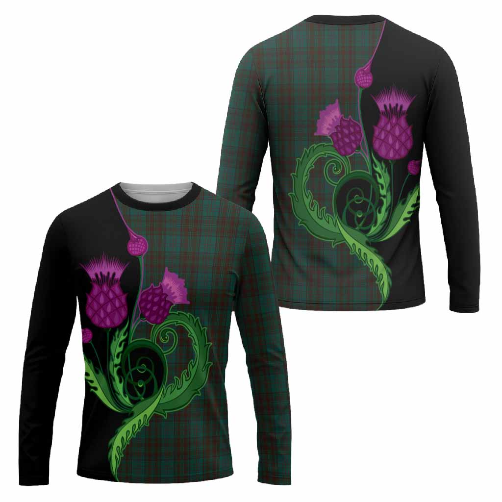 Dublin County Ireland Tartan Long Sleeve T-Shirt Traditional Scottish Thistle