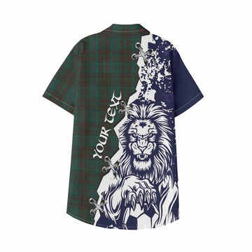 Dublin County Ireland Tartan Scottish Kid Hawaiian Shirt Angry Lion With Soccer Ball Style