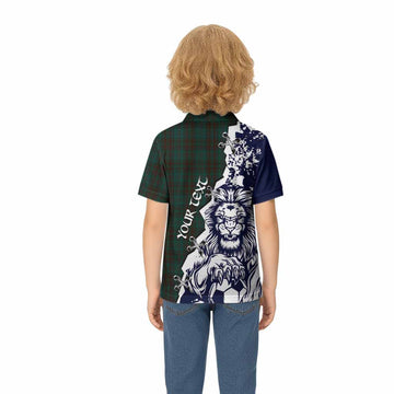 Dublin County Ireland Tartan Scottish Kid Polo Shirt Angry Lion With Soccer Ball Style