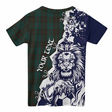Dublin County Ireland Tartan Scottish Kid T-shirt Angry Lion With Soccer Ball Style