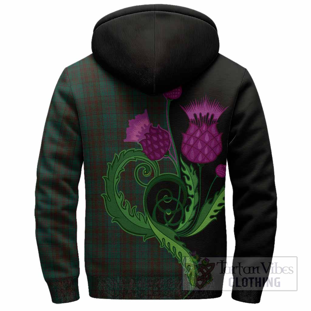 Dublin County Ireland Tartan Sherpa Hoodie Traditional Scottish Thistle