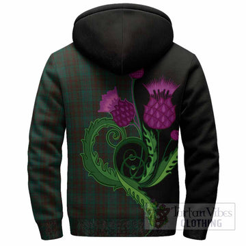 Dublin County Ireland Tartan Sherpa Hoodie Traditional Scottish Thistle