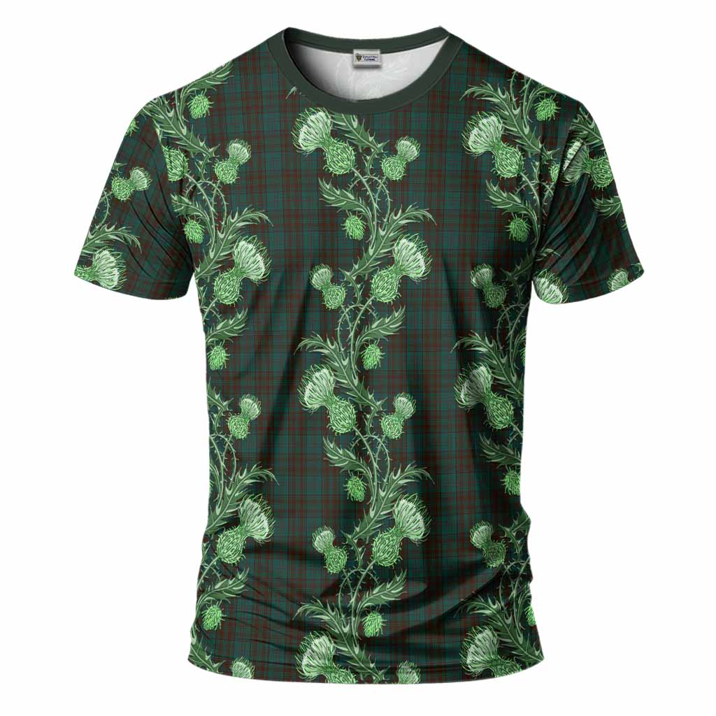 Dublin County Ireland Tartan T-Shirt Seamless Scottish Thistle Flowers