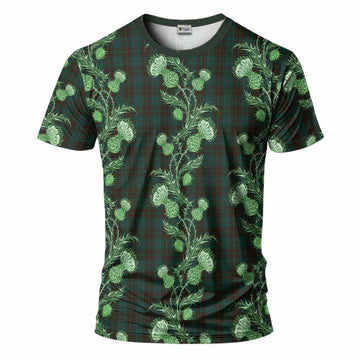 Dublin County Ireland Tartan T-Shirt Seamless Scottish Thistle Flowers