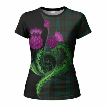 Dublin County Ireland Tartan Women T shirt Traditional Scottish Thistle