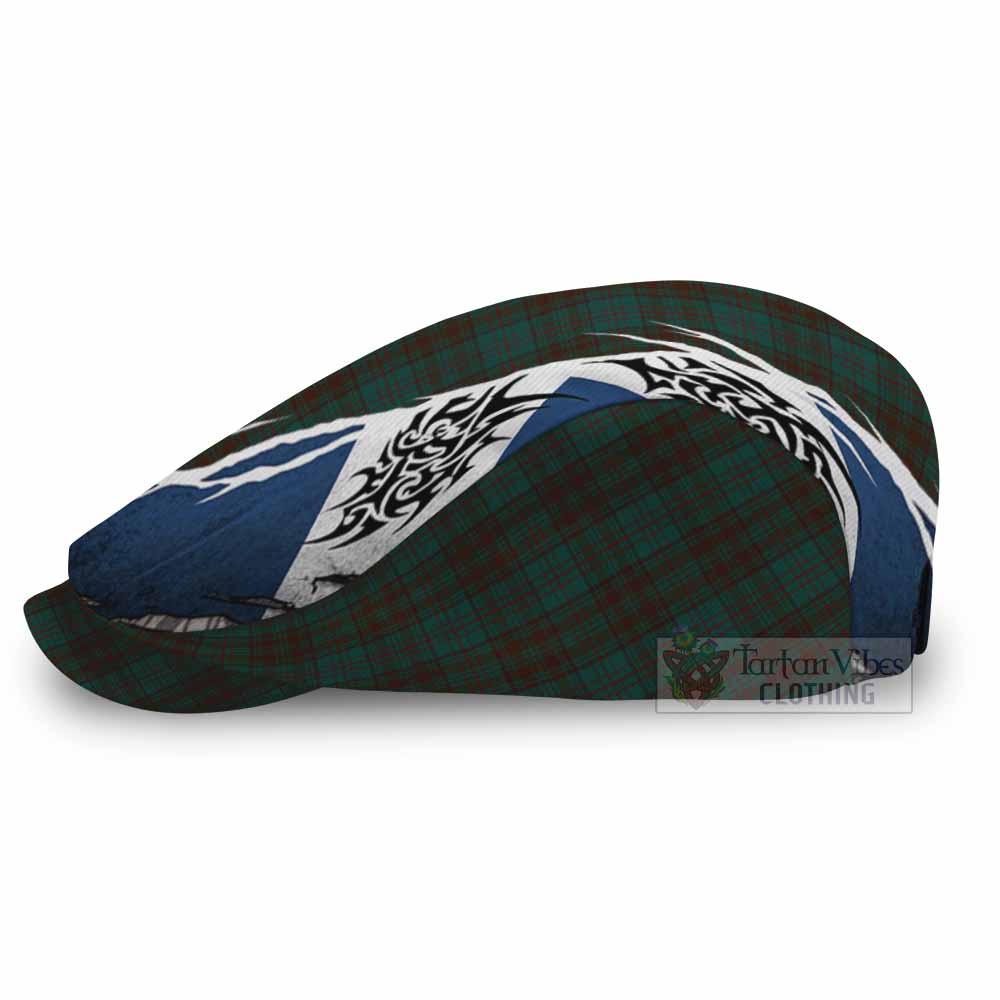 Dublin Tartan Flat Cap, Jeff Cap Scotland Flag Ripped Tribal Design