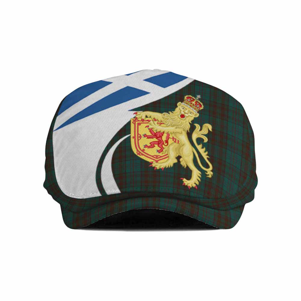 Dublin Tartan Lion Rampant Flat Cap, Jeff Cap Classic Scottish Style