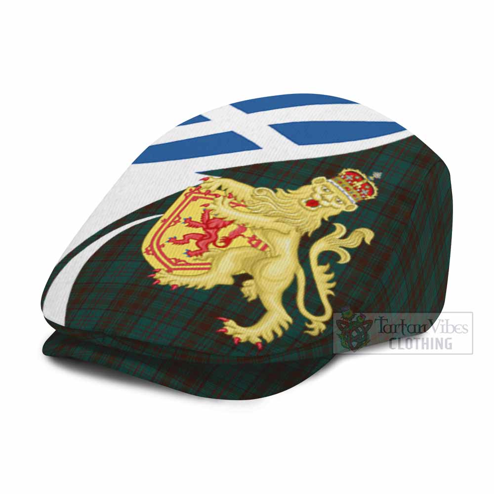 Dublin Tartan Lion Rampant Flat Cap, Jeff Cap Classic Scottish Style