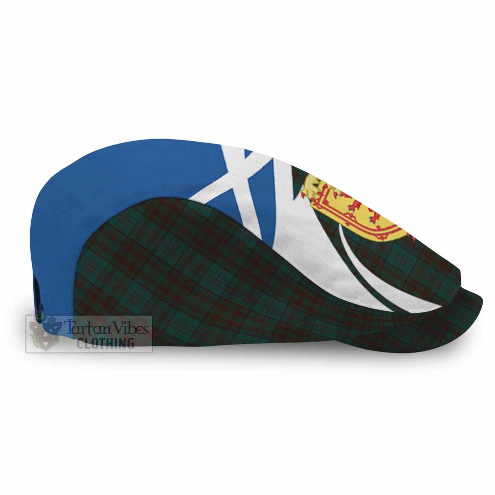 Dublin Tartan Lion Rampant Flat Cap, Jeff Cap Classic Scottish Style