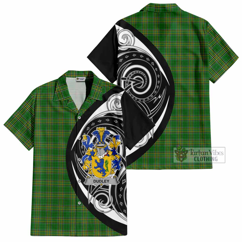 Tartan Vibes Clothing Dudley Irish Clan Short Sleeve Button Shirt Celtic Circle Style