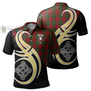 Dunbar Tartan Polo Shirt with Family Crest and Celtic Symbol Style