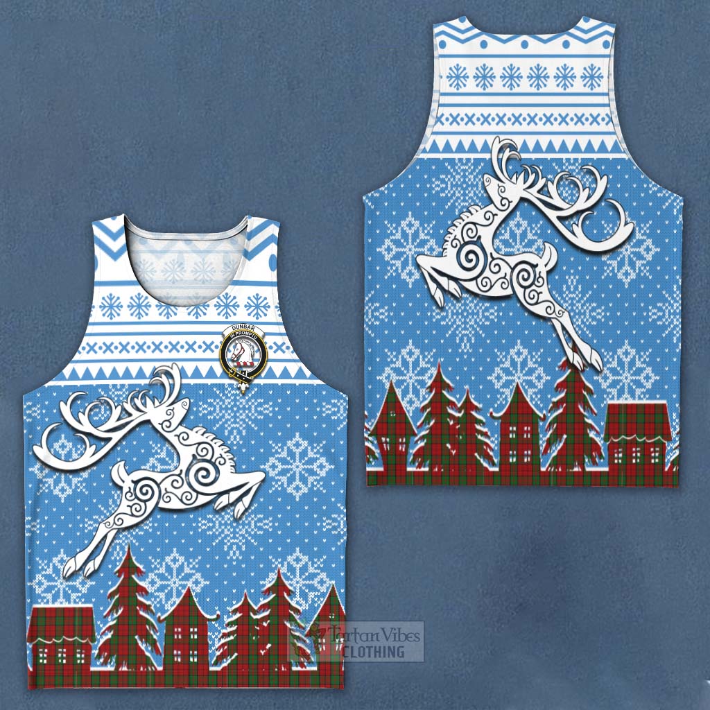 Dunbar Clan Christmas Men's Tank Top Celtic Reindeer Style Men - Tartan Vibes Clothing