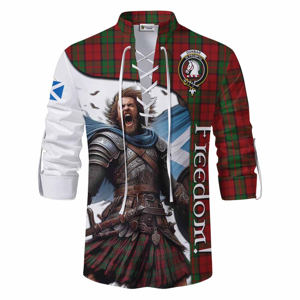 Tartan Vibes Clothing Dunbar Crest Tartan Ghillie Kilt Shirt Inspired by the Freedom of Scottish Warrior