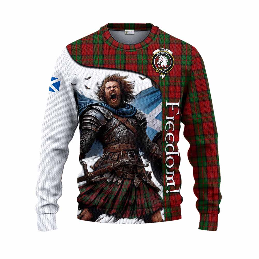 Tartan Vibes Clothing Dunbar Crest Tartan Knitted Sweater Inspired by the Freedom of Scottish Warrior