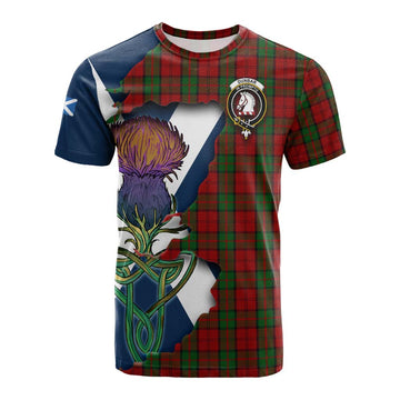 Tartan Vibes Clothing Dunbar Tartan Family Crest Cotton T-shirt Scottish Thistle Celtic Inspired