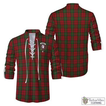 Tartan Vibes Clothing Dunbar Tartan Men's Scottish Traditional Jacobite Ghillie Kilt Shirt with Family Crest