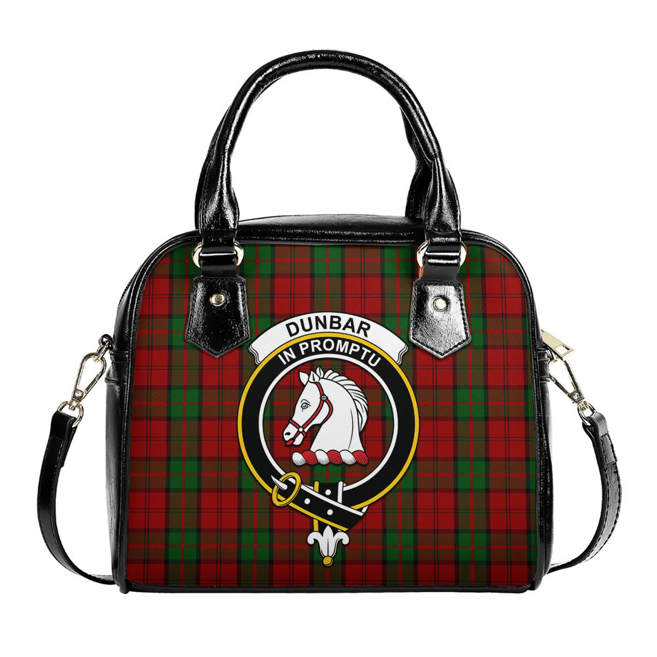 Dunbar Tartan Shoulder Handbags with Family Crest One Size 6*25*22 cm - Tartanvibesclothing