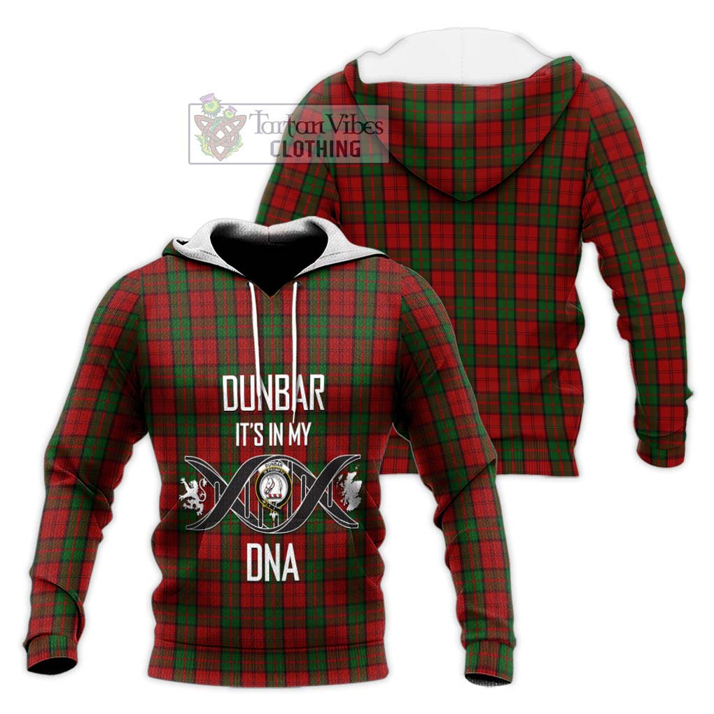 Dunbar Tartan Knitted Hoodie with Family Crest DNA In Me Style Unisex Knitted Pullover Hoodie - Tartanvibesclothing Shop