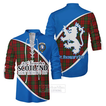 Tartan Vibes Clothing Dunbar Family Crest Tartan Ghillie Kilt Shirt Celebrate Saint Andrew's Day in Style