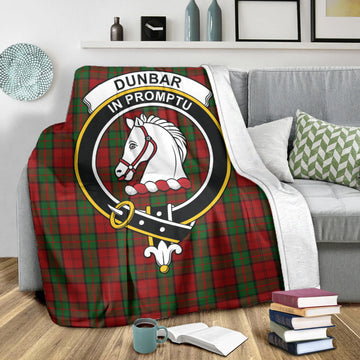 Dunbar Tartan Blanket with Family Crest