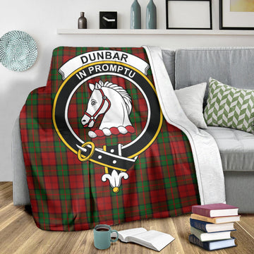 Dunbar Tartan Blanket with Family Crest