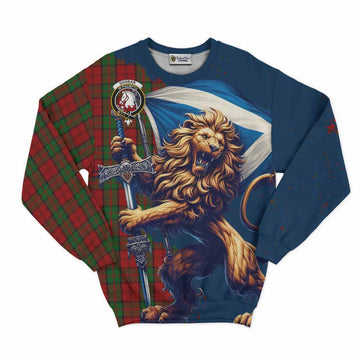 Tartan Vibes Clothing Dunbar Tartan Family Crest Sweatshirt with Scottish Majestic Lion