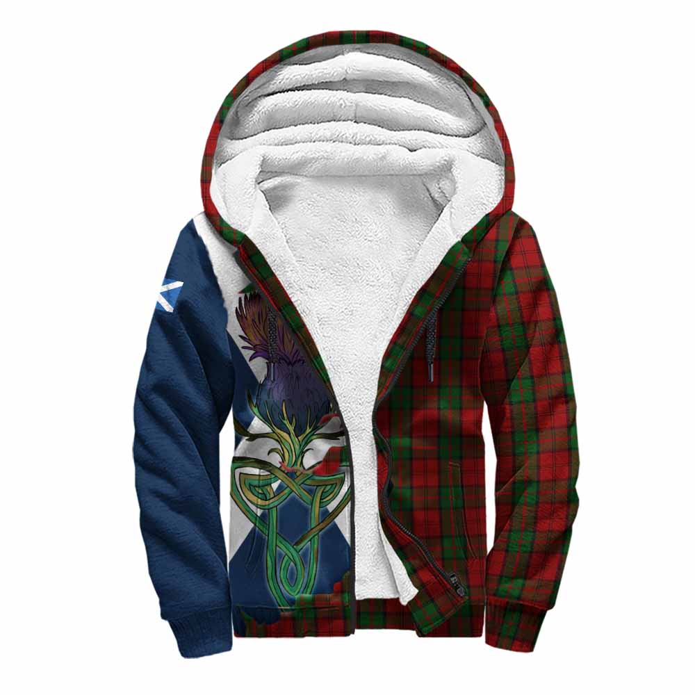 Tartan Vibes Clothing Dunbar Tartan Family Crest Sherpa Hoodie Scottish Thistle Celtic Inspired