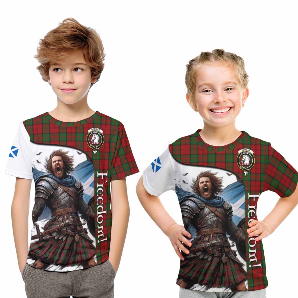 Tartan Vibes Clothing Dunbar Crest Tartan Kid T-Shirt Inspired by the Freedom of Scottish Warrior