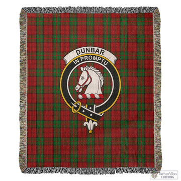 Dunbar Tartan Woven Blanket with Family Crest
