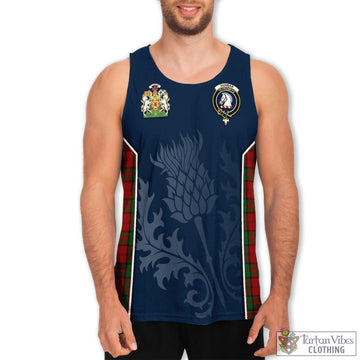 Dunbar Tartan Men's Tanks Top with Family Crest and Scottish Thistle Vibes Sport Style