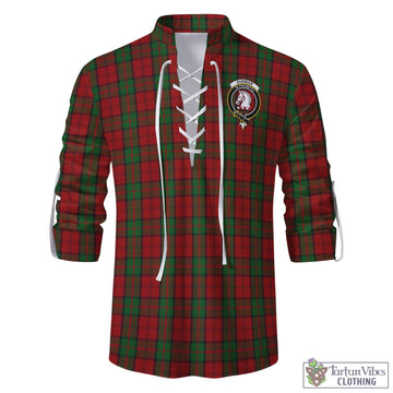 Tartan Vibes Clothing Dunbar Tartan Men's Scottish Traditional Jacobite Ghillie Kilt Shirt with Family Crest