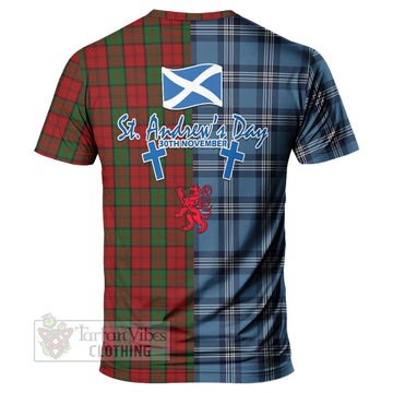 Tartan Vibes Clothing Dunbar Tartan T-Shirt Happy St. Andrew's Day Half Tartan Style