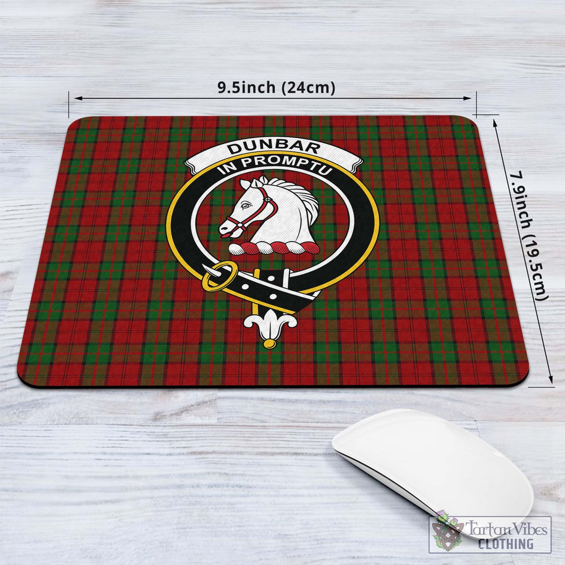 Tartan Vibes Clothing Dunbar Tartan Mouse Pad with Family Crest
