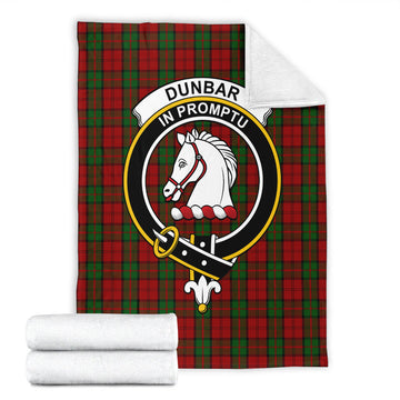 Dunbar Tartan Blanket with Family Crest