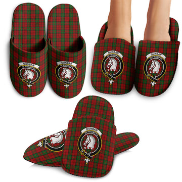 Dunbar Tartan Home Slippers with Family Crest