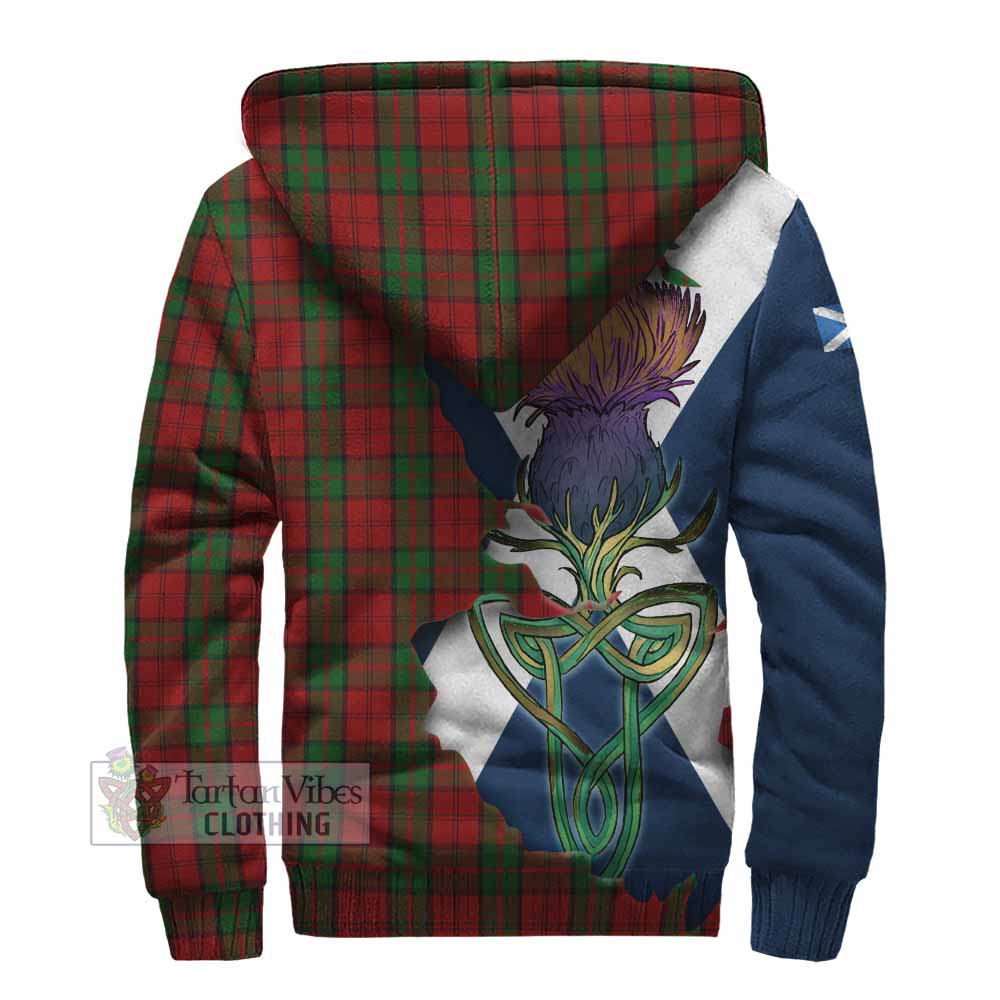 Tartan Vibes Clothing Dunbar Tartan Family Crest Sherpa Hoodie Scottish Thistle Celtic Inspired