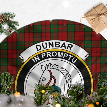 Dunbar Tartan Christmas Tree Skirt with Family Crest