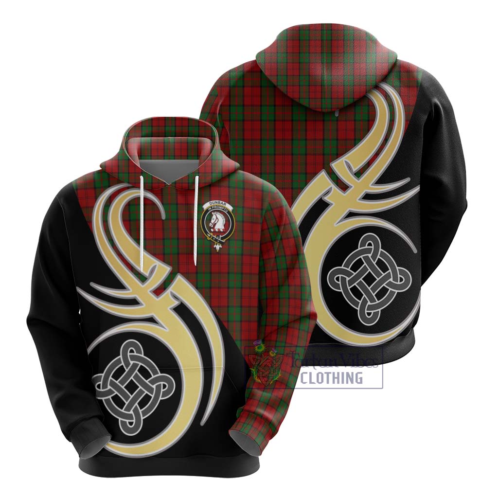 Dunbar Tartan Hoodie with Family Crest and Celtic Symbol Style - Tartan Vibes Clothing