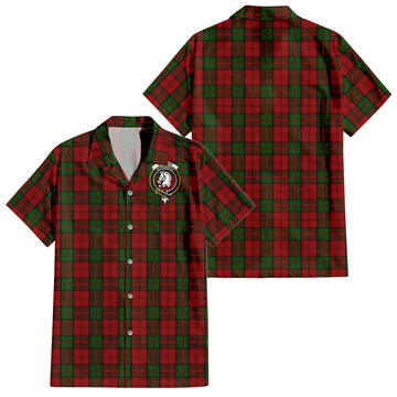 Dunbar Tartan Short Sleeve Button Down Shirt with Family Crest