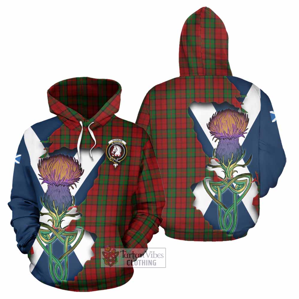 Tartan Vibes Clothing Dunbar Tartan Family Crest Hoodie Scottish Thistle Celtic Inspired