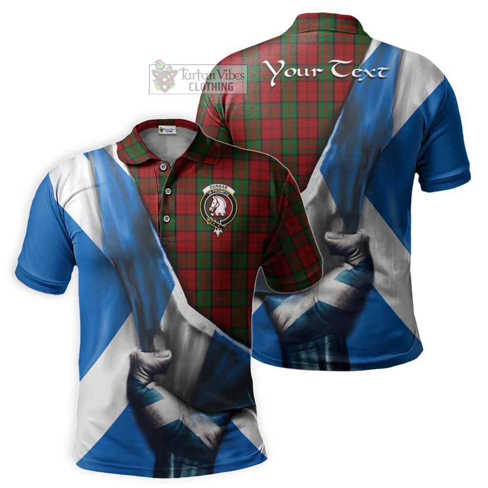Tartan Vibes Clothing Dunbar Tartan Polo Shirt with Family Crest Scotland Patriotic Style